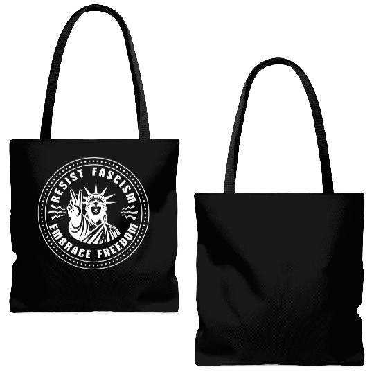Resist Fascism ~ Embrace Freedom Tote Bags (AOP)