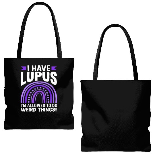 Lupus Awareness I Have Lupus Do Weird Things Tote Bags (AOP)