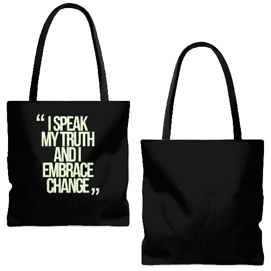 I Speak My Truth And I Embrace Change Gemini Quote Tote Bags (AOP)