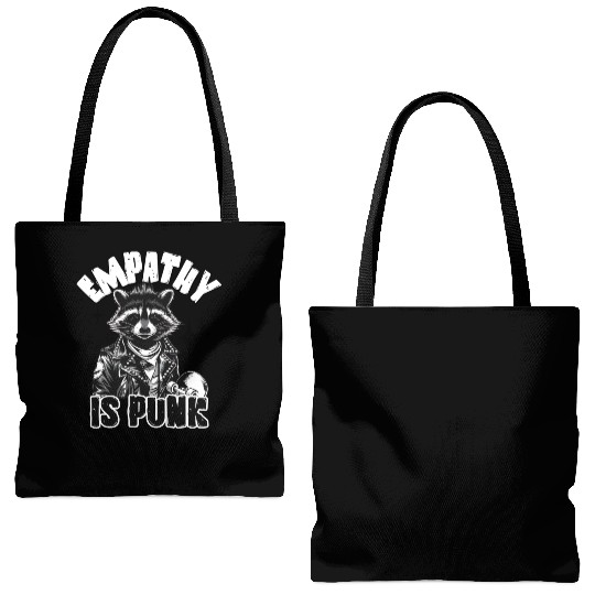 Empathy is PUNK Raccoon Tote Bags (AOP)