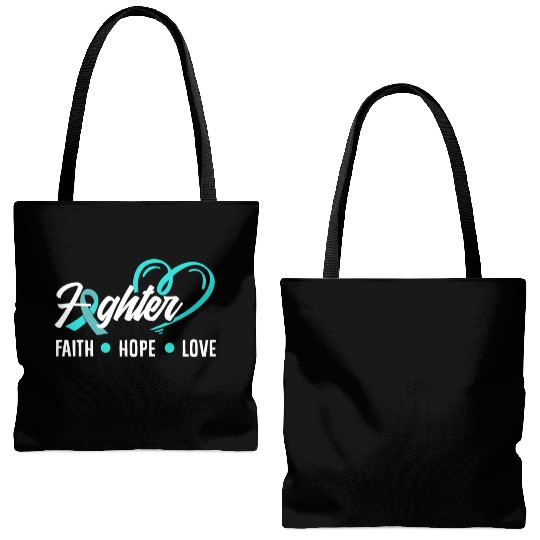 PTSD Awareness Faith Hope Love Fighter Tote Bags (AOP)
