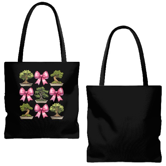 Coquette Bow Bonsai Japanese Zen Mothers Day Tote Bags (AOP)