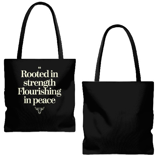 Taurus Zodiac Rooted In Strength Flourishing In Tote Bags (AOP)