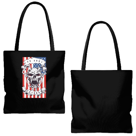 US Army Veteran Skull Tote Bags (AOP)