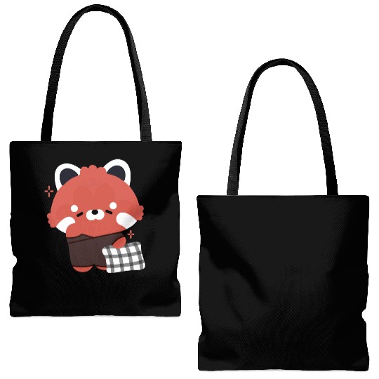 Sleepy Red Panda Tote Bags (AOP)