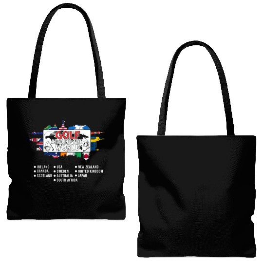 Golf Around The World Golfing Lover Travel Golfer Tote Bags (AOP)