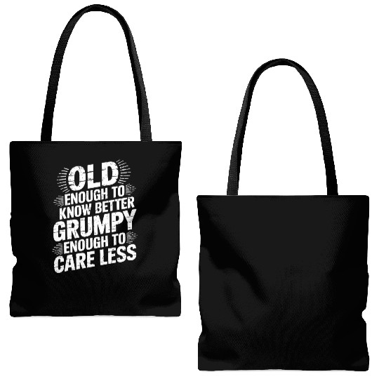 Grumpy Old Man Tote Bags (AOP)