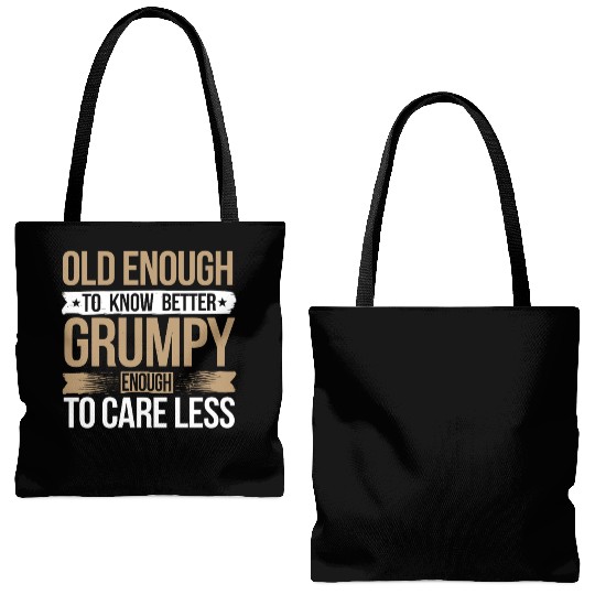 Grumpy Old Man Tote Bags (AOP)