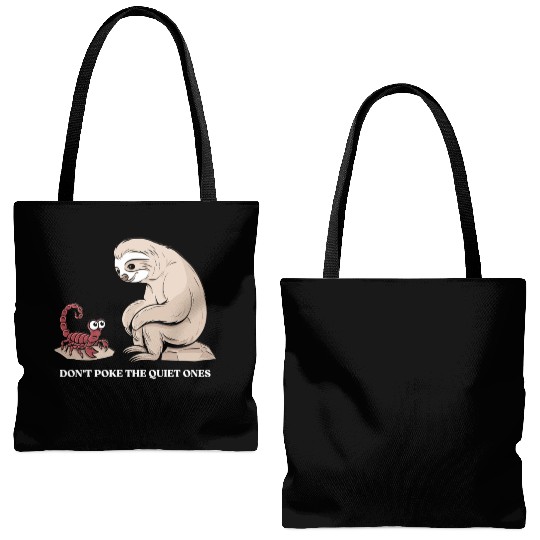 Scorpio Zodiac Sloth Don't Poke The Quiet Ones Tote Bags (AOP)