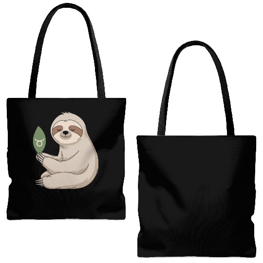Taurus Zodiac Sloth Embracing Serenity Tote Bags (AOP)