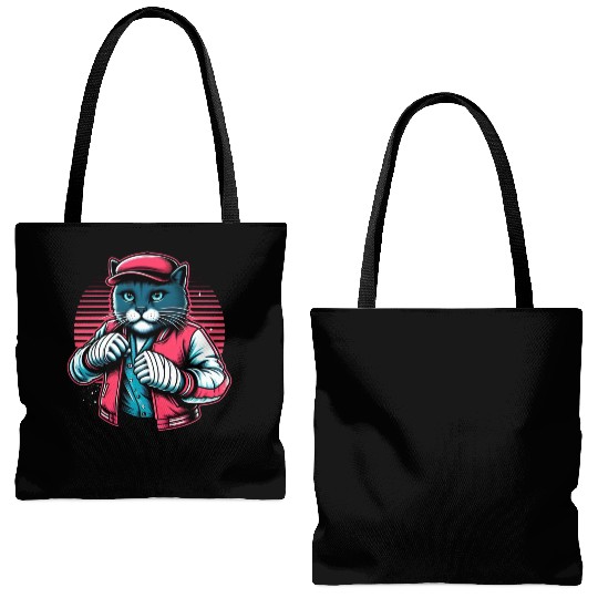 Vintage Street Fighter Cat #Vintage #Streetwear Tote Bags (AOP)