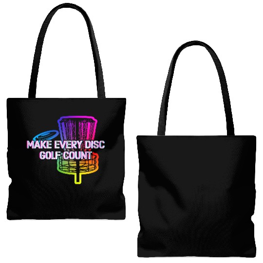 Make Every Disc Golf Count Golfer Positive Quotes Tote Bags (AOP)