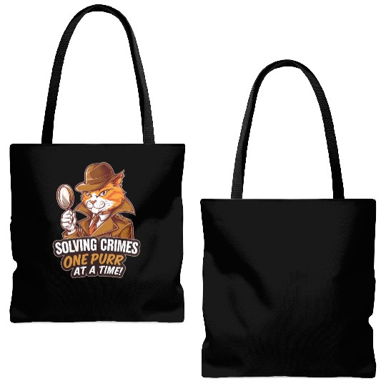 Orange Cat Detective Investigator True Crime Fan Tote Bags (AOP)