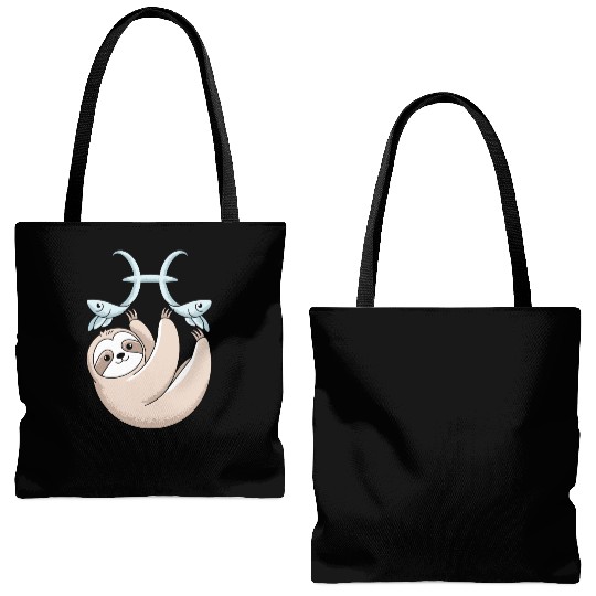Pisces Zodiac Sloth Embracing Your Cosmic Calm Tote Bags (AOP)
