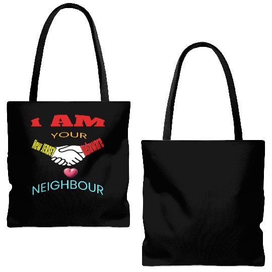I AM YOUR NEIGHOUR NEW JERSEY AND DELAWARE Tote Bags (AOP)
