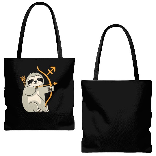 Sagittarius Zodiac Sloth Archer Adventure Tote Bags (AOP)