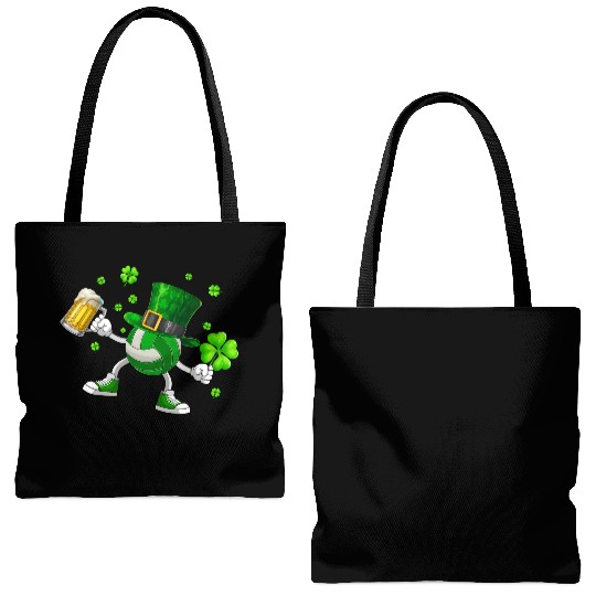 Volleyball Drinking Beer St Patrick's Day Tote Bags (AOP)