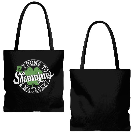 Prone To Shenanigans And Malarkey St Patricks day Tote Bags (AOP)
