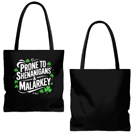 Prone To Shenanigans And Malarkey St Patricks day Tote Bags (AOP)