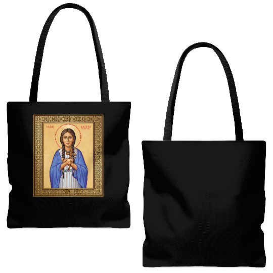 St Kateri Tekakwitha Lily of the Mohawks Catholic Tote Bags (AOP)