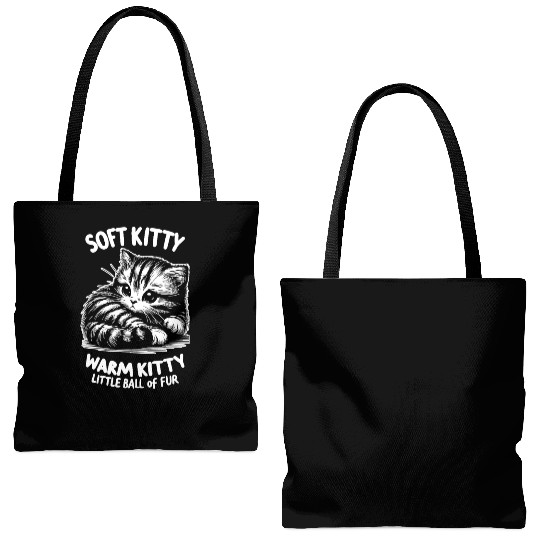 Soft Kitty (dark) Tote Bags (AOP)