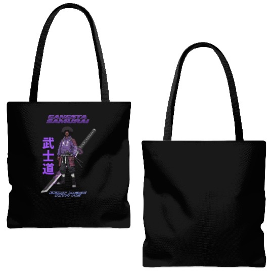 Gangsta Samurai - Afro Street Fighter Anime Manga Tote Bags (AOP)
