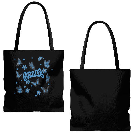 By His Grace Christian Catholic Tote Bags (AOP)