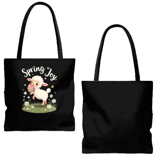 Playful Easter Lamb Tote Bags (AOP) – Springtime Joy Desig