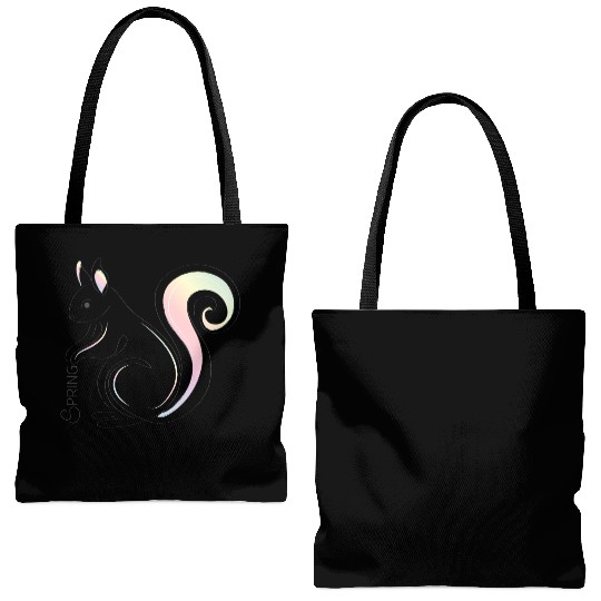 Squirrel Illustration - Spring Inspiration Tote Bags (AOP)