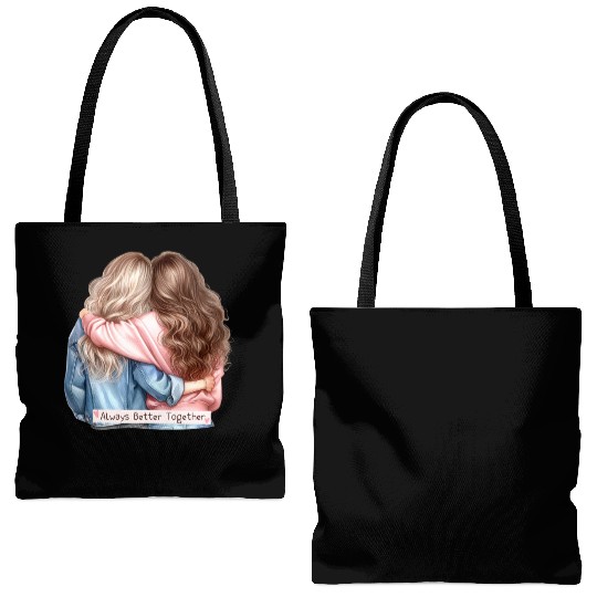 Always Better Together Best Friends BFF Friendship Tote Bags (AOP)