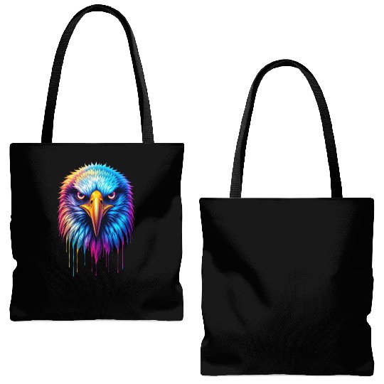 Hyper-Realistic Neon Graffiti Eagle Face –Product Tote Bags (AOP)