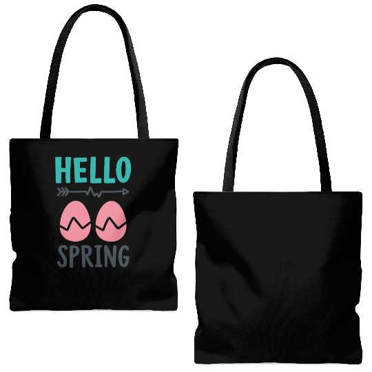 Hello Spring - Spring Design with Easter Eggs Tote Bags (AOP)