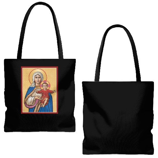 Holy Rosary Virgin Mary Catholic Rosary Tote Bags (AOP)