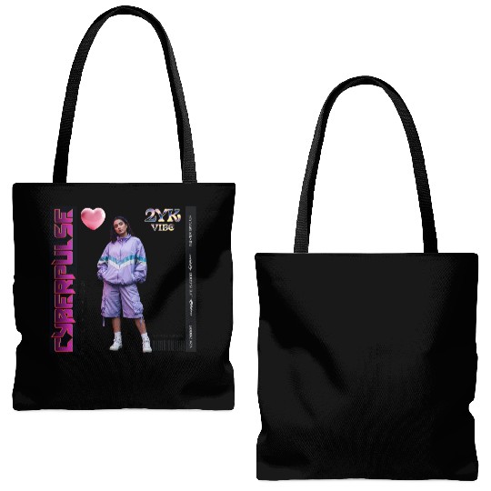 Y2K Vibes Cyberpulse Retro Tote Bags (AOP)