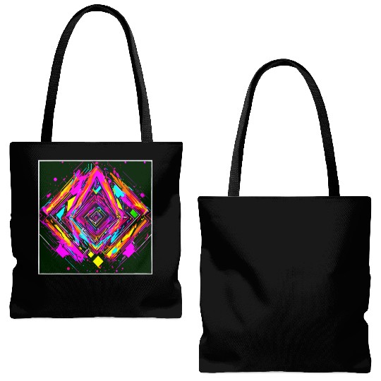 Neon Colors Vintage Party Rave Tote Bags (AOP)