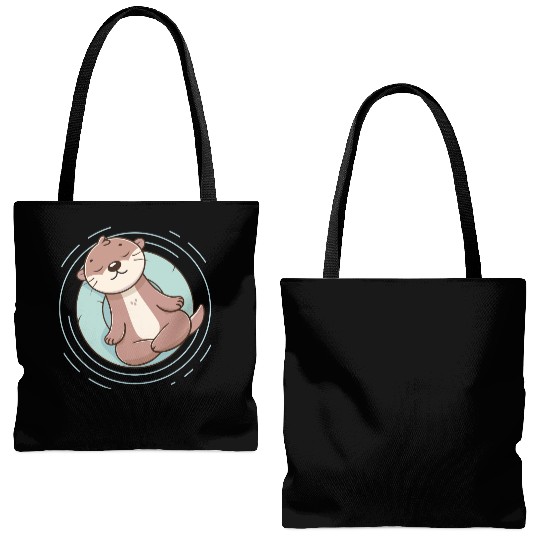 Otter enjoying a relaxing meditation Tote Bags (AOP)