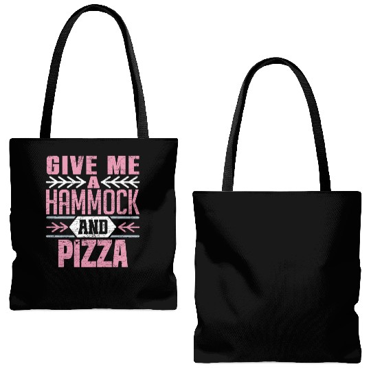 Give Me A Hammock And Pizza Fun Leisure Lover Tote Bags (AOP)