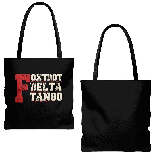 Foxtrot Delta Tango: A Funny Military Code Tote Bags (AOP)