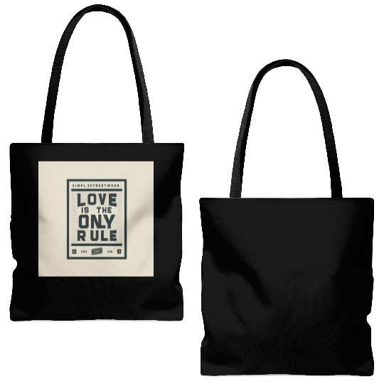 Streetwear Love Rule Tote Bags (AOP)