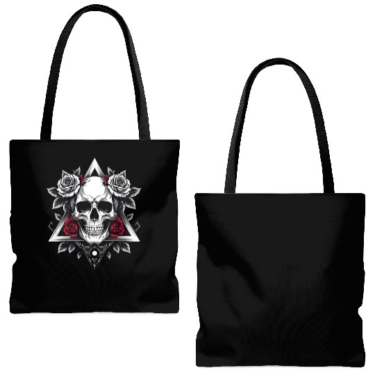 Gothic Skull & Roses Aesthetic Tote Bags (AOP)