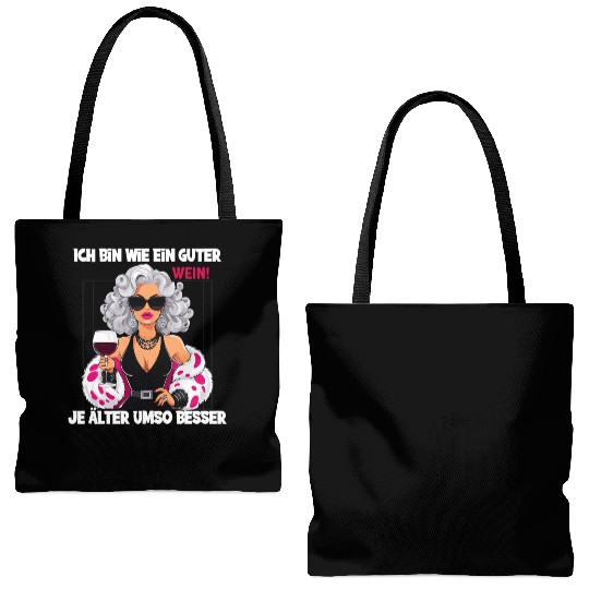 I'm Like A Fine Wine, Better With Age Statement Tote Bags (AOP)