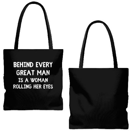 Funny Sarcastic Husband Wife Quote Tote Bags (AOP)