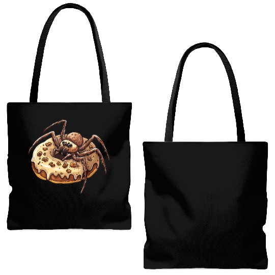 Donut Spider Funny Creative Motif Tote Bags (AOP)