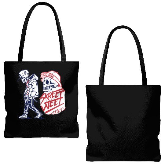 Cyber Samurai Skull – Streetwear Graffiti Tote Bags (AOP)