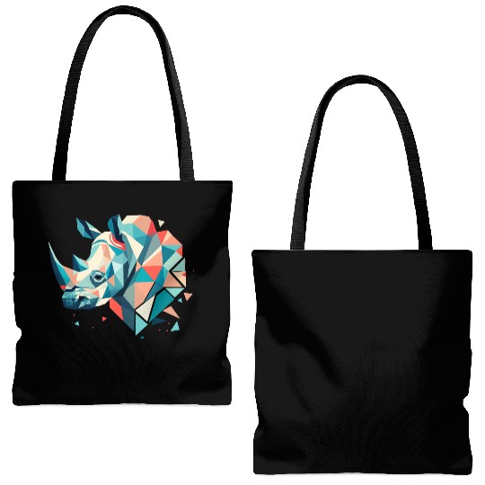 Abstract Rhinoceros - Geometric Strength Tote Bags (AOP)