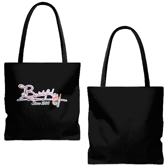 Beautiful since 1986 birthday typography Tote Bags (AOP)