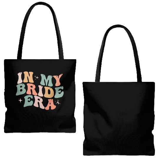 In My Bride Era Funny Groovy Wedding Engagement Tote Bags (AOP)
