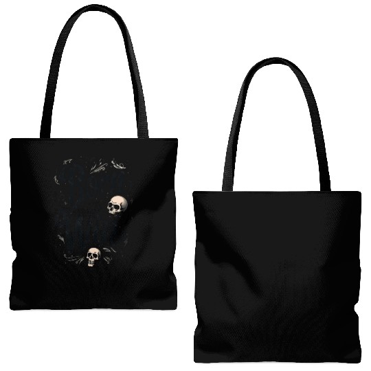 Motivational Skull and Quote Born to Win Tote Bags (AOP)