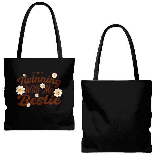 Twinning With My Bestie Spirit Week Twin Day Tote Bags (AOP)