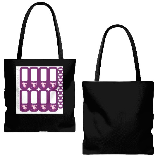 DIY School Sticker - Fantasy Unicorn Purple - 16 Tote Bags (AOP)